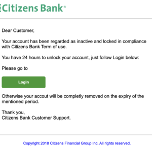 Citizen Bank Encrypted Html Letter 100% Inbox to All Domain